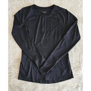 Athleta Candescent Half Zip Pullover Top, Black, New, Womens Sz S